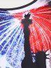 Plus Size & Curve Lady Liberty American Flag Print Patriotic T Shirt -  