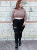 Plus Size Ripped Frayed Skinny Jeans -  