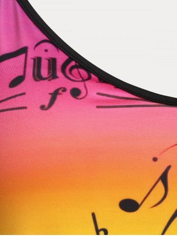 Plus Size & Curve Music Note Ombre Tank Top