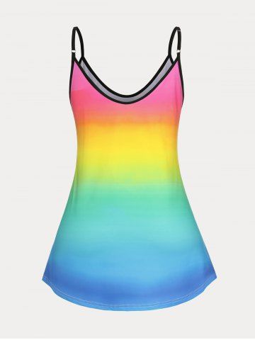 Plus Size & Curve Music Note Ombre Tank Top