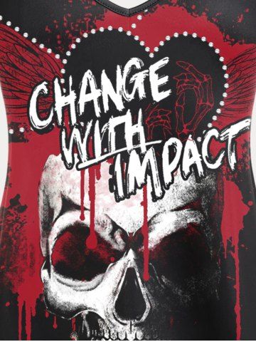 Plus Size & Curve Skulls Letters Graphic Cami Top