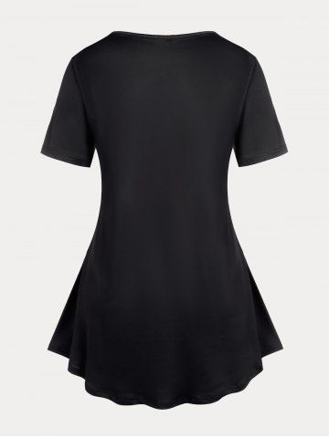 Plus Size & Curve Heart American Flag Print Patriotic Tee