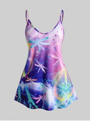 Plus Size & Curve Dragonfly Ombre Tank Top