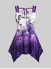 Plus Size & Curve Handkerchief Ombre Butterfly Print Graphic Longline Tank Top -  