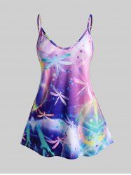 Plus Size & Curve Dragonfly Ombre Tank Top -  