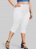 Plus Size & Curve High Rise Butterfly Print Capri Leggings -  