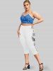 Plus Size & Curve High Rise Butterfly Print Capri Leggings -  