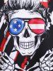 Plus Size & Curve American Flag Skull Patriotic Tank Top (Adjustable Straps) -  