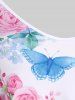 Plus Size & Curve Butterfly Rose Tank Top -  