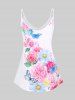 Plus Size & Curve Butterfly Rose Tank Top -  