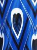 Maillot de Bain Tankini Modeste Courbe Imprimé de Grande Taille - Bleu 2X