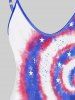 Plus Size & Curve Star Colorblock Patriotic Tank Top -  