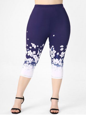 Floral Ombre Tee and Leggings Plus Size Summer Outfit