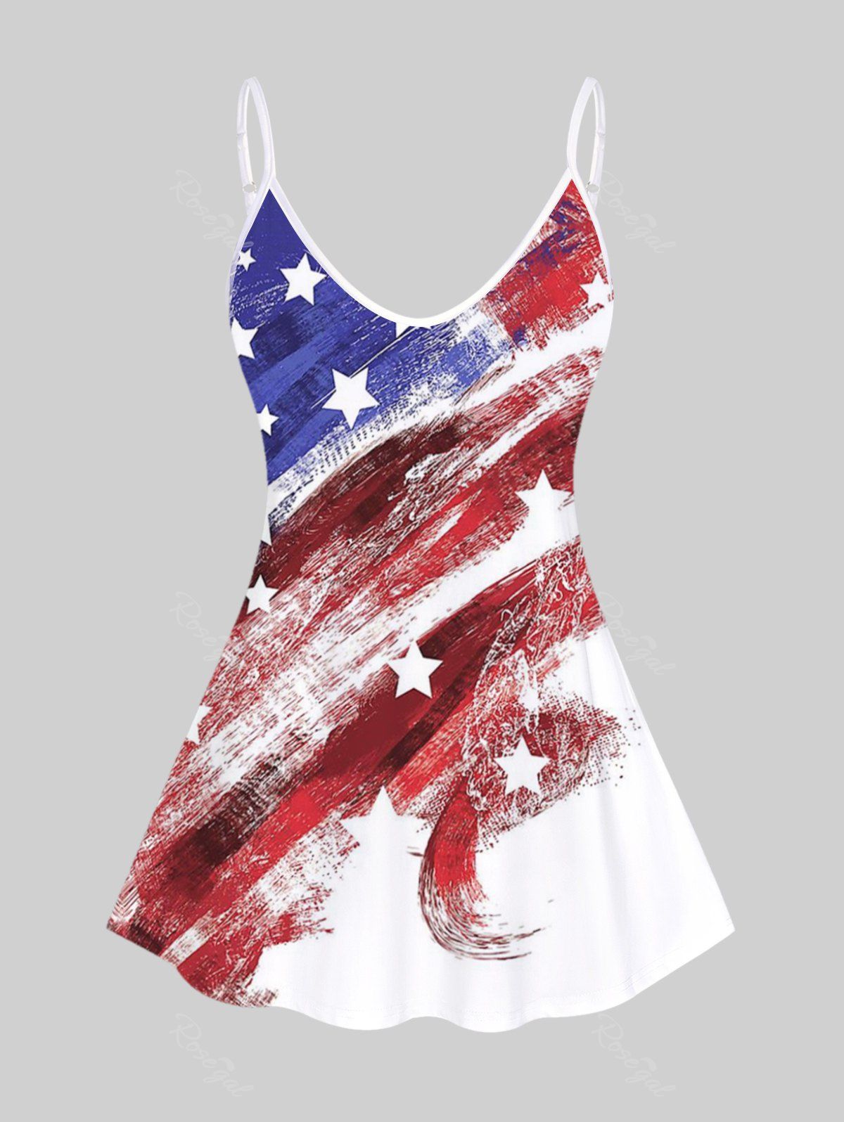 Outfit Plus Size & Curve American Flag Print Patriotic Tank Top  