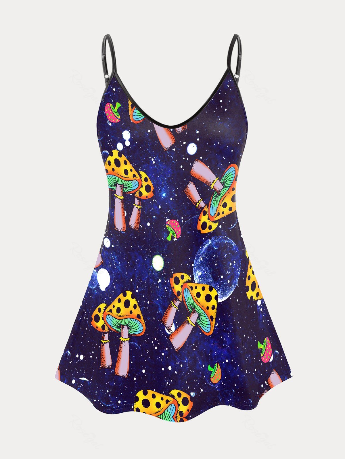 Shops Plus Size & Curve Galaxy Mushroom Print Flowy Tank Top  