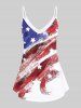 Plus Size & Curve American Flag Print Patriotic Tank Top (Adjustable Straps) -  