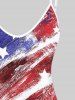 Plus Size & Curve American Flag Print Patriotic Tank Top (Adjustable Straps) -  