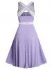 Flower Lace Cut Out Crossover Dress -  