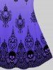 Plus Size & Curve Tribal Skull Print Gothic Tank Top -  