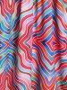 Débardeur Tunique Croisé à Imprimé Vortex Panneau en Dentelle de Grande Taille - Multi 1X | US 14-16