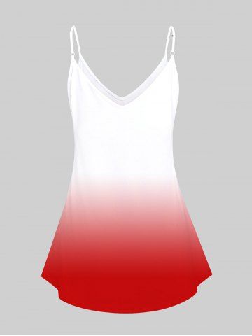 Plus Size & Curve Butterfly American Flag Ombre Tank Top