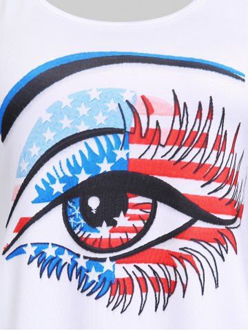 Plus Size & Curve Patriotic American Flag Eye Print Graphic Tee