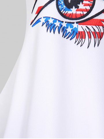 Plus Size & Curve Patriotic American Flag Eye Print Graphic Tee