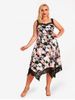 Plus Size & Curve Flower Lace Panel Midi Sleeveless Cottagecore Dress -  