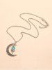 Noctilucence Crystal Moon Alloy Necklace -  