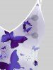 Plus Size & Curve Butterfly Print Flowy Summer Top -  