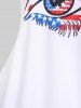 Plus Size & Curve Patriotic American Flag Eye Print Graphic Tee -  