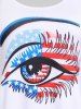 Plus Size & Curve Patriotic American Flag Eye Print Graphic Tee -  