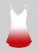 Plus Size & Curve Butterfly American Flag Ombre Tank Top -  