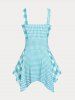 Plus Size & Curve Plaid Bowknot Handkerchief Swim Dress Swimsuit -  