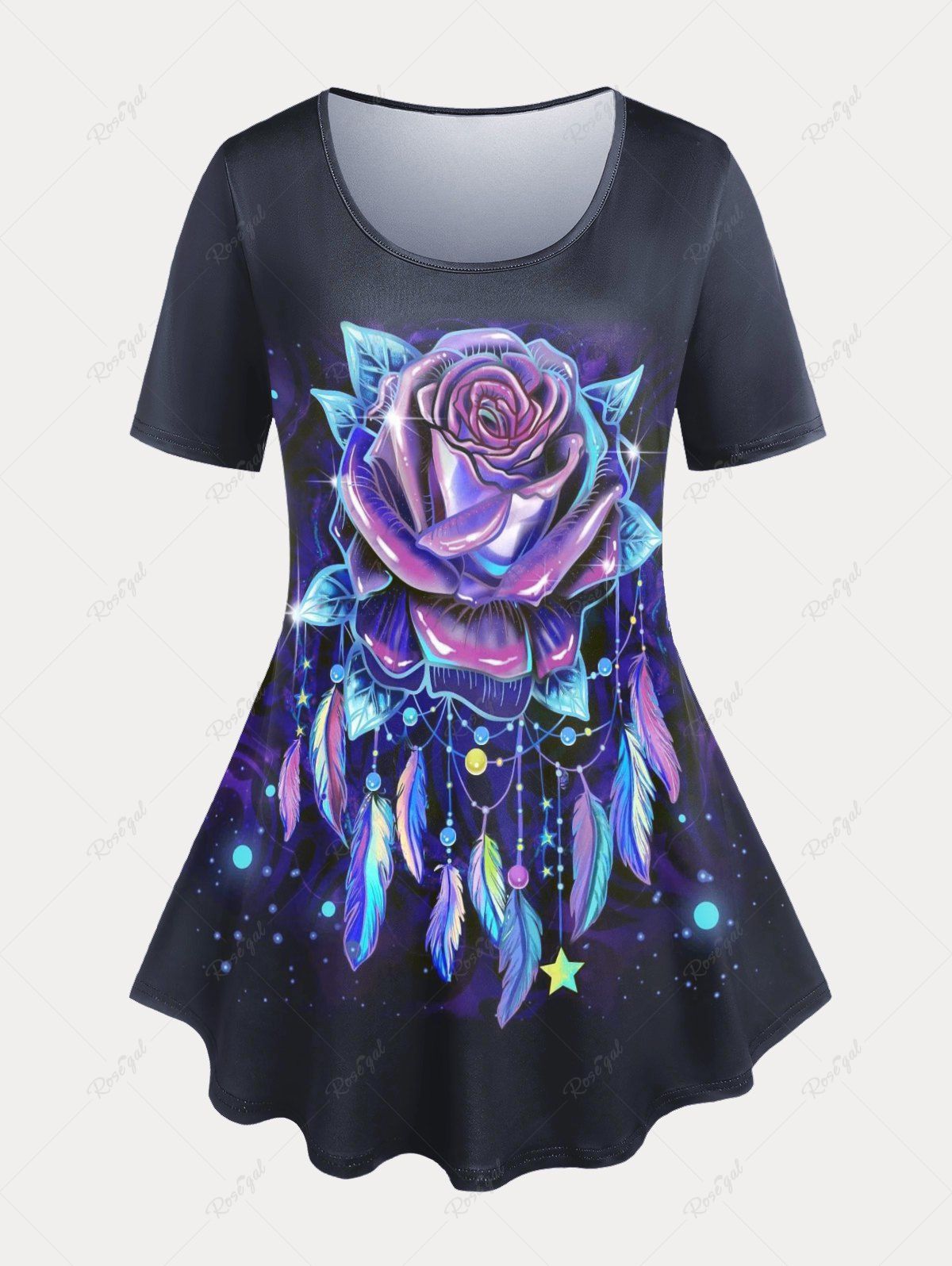 Discount Plus Size & Curve Dreamcatcher Rose Print Tee  