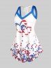 Patriotic American Flag Print Tank Top and Leggings Plus Size Summer Outfit -  