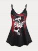 Gothic Skulls Graphic Tank Top and Capri Leggings Plus Size Summer Outfit -  