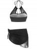 Butterfly Mesh Three Piece Swimsuit -  