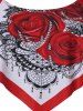 Maillot de Bain Tankini à Imprimé Rose à Volants - Rouge foncé M