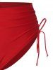 Ruffle Rose Print Tankini Swimsuit -  