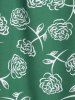 Ensemble de T-shirt Court Plissée Courbe et de Débardeur Asymétrique Fleuri de Grande Taille - Gris Clair M | US 10