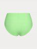 Ensemble de Maillot de Bain Bikini Courbe à Carreaux de Grande Taille à Lacets - Vert clair 4X