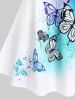 Plus Size & Curve Strappy Butterfly Print Flowy Tank Top -  