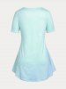 Plus Size & Curve Graphic Moon Butterfly Print Tee -  
