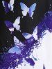 Plus Size & Curve Colorblock Butterfly Print Flowy Tank Top -  