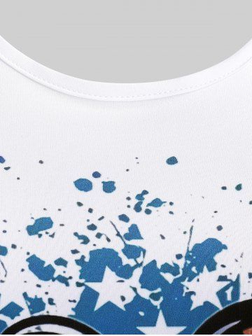 Plus Size & Curve Patriotic American Flag Heart Print Graphic Tee