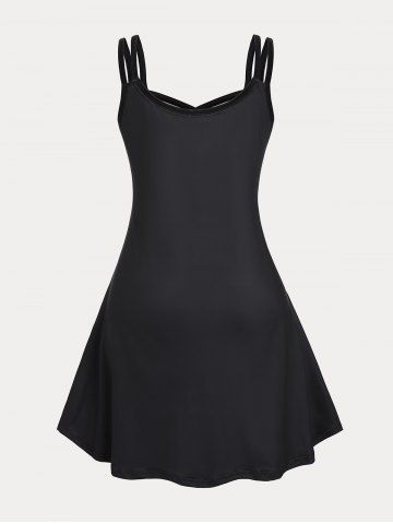 Plus Size Sunflower Print Crisscross Sundress