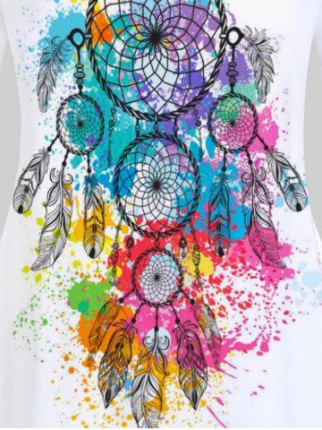 Plus Size & Curve Dreamcatcher Print Paint Splatter Tee