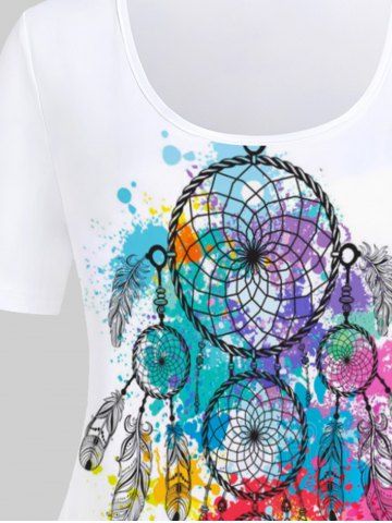 Plus Size & Curve Dreamcatcher Print Paint Splatter Tee