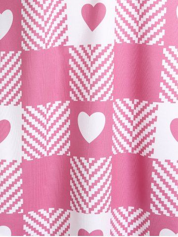 Plus Size Valentines Heart O-Ring Colorblock Tunic Tee